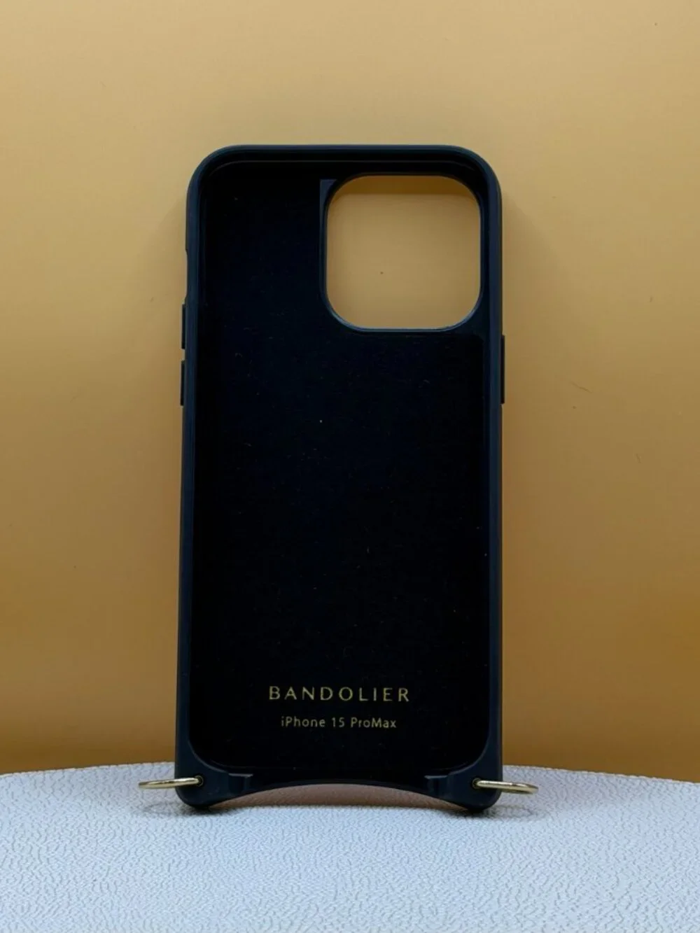 Bandolier Emma Red/Gold Leather iPhone 15 ProMax Case with Wallet – Case Only